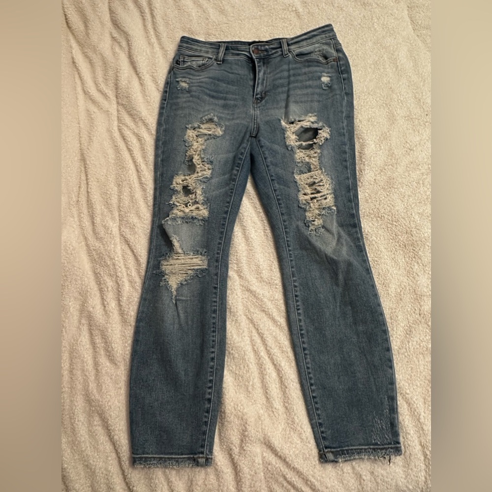 Like New Judy Blue Hannah Mid Rise Cuffed Boyfriend size 7/28